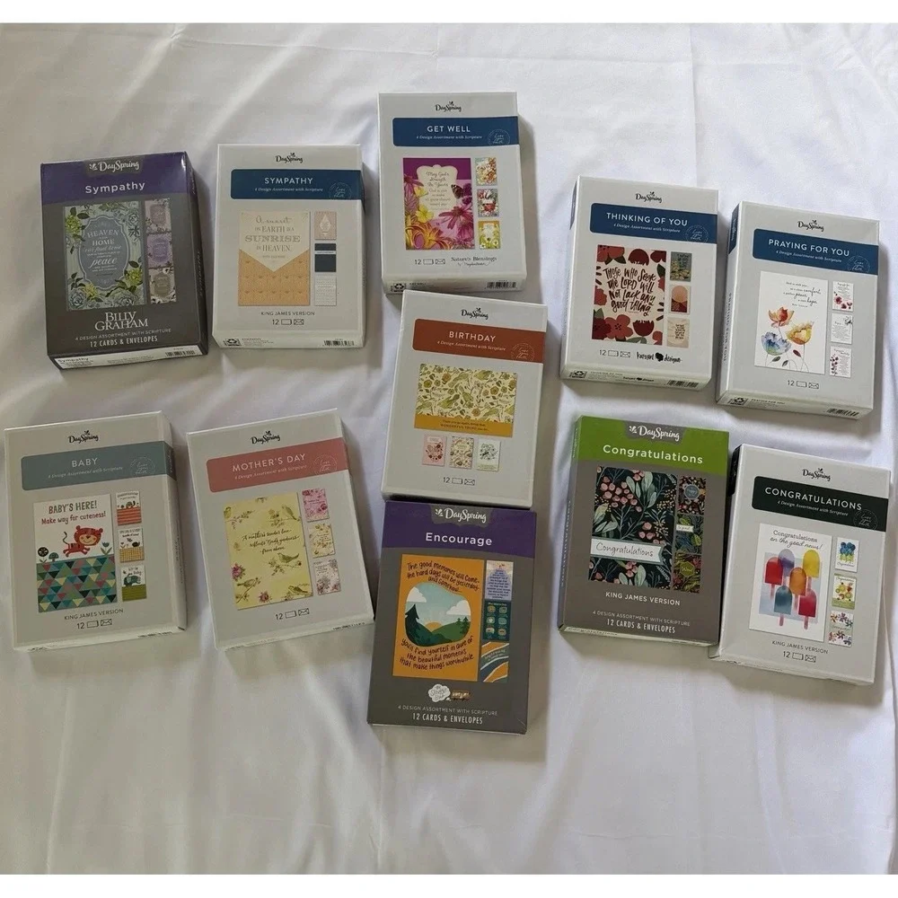 Lot Of 11 DaySpring Christian Greeting Card Box Sets Sympathy Birthday Baby